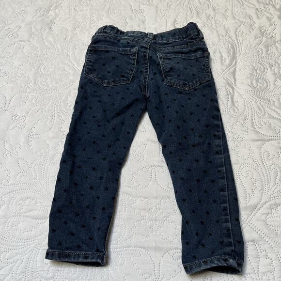 OshKosh Heart Print Denim Jeans Size 2 - Picture 5 of 6